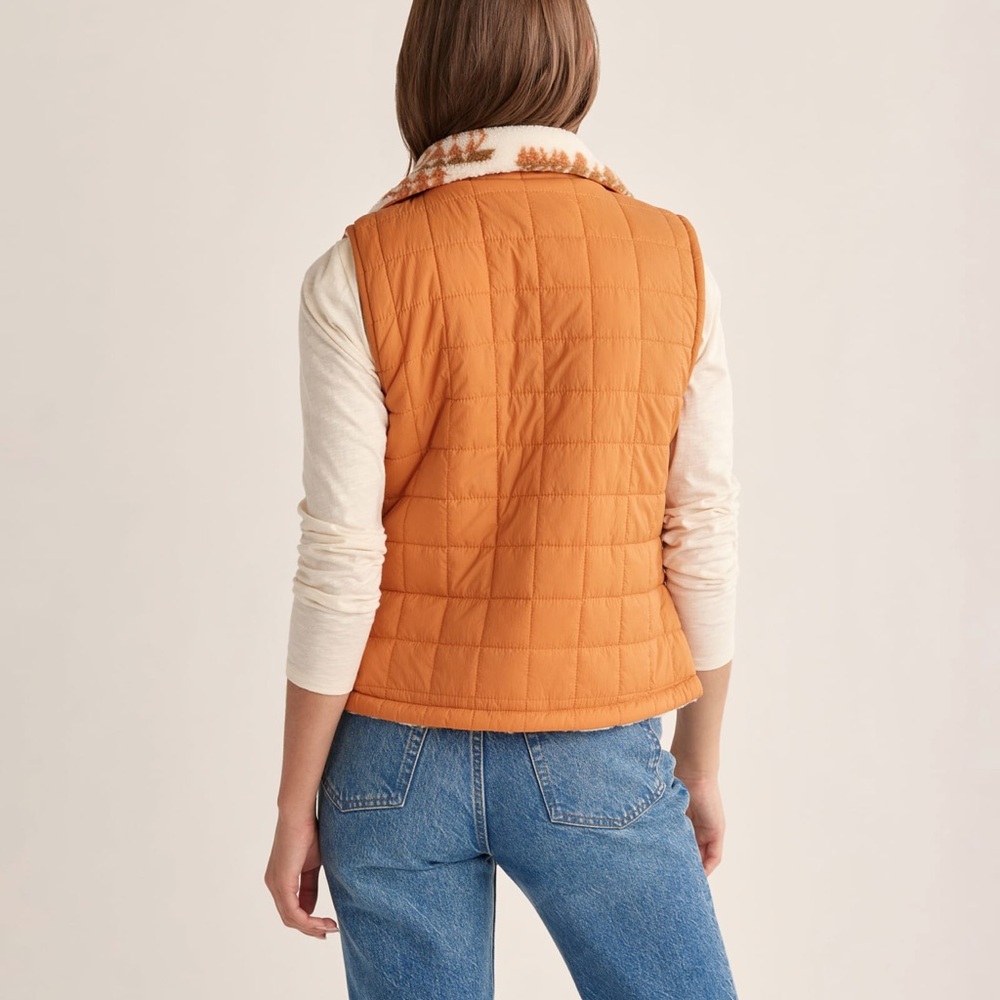 Pendleton WOMEN'S MANZANITA REVERSIBLE VEST highland ridge tomato fleece NWT - Picture 6 of 8